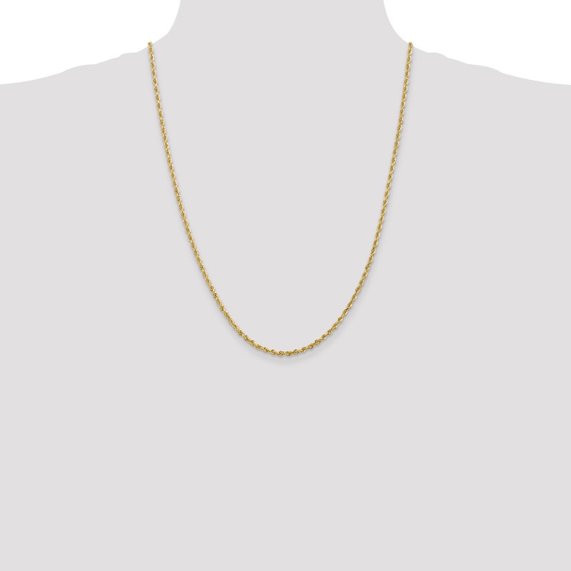 14K 26 Inch 2.75mm Diamond-cut Quadruple Rope Lobster Clasp Chain