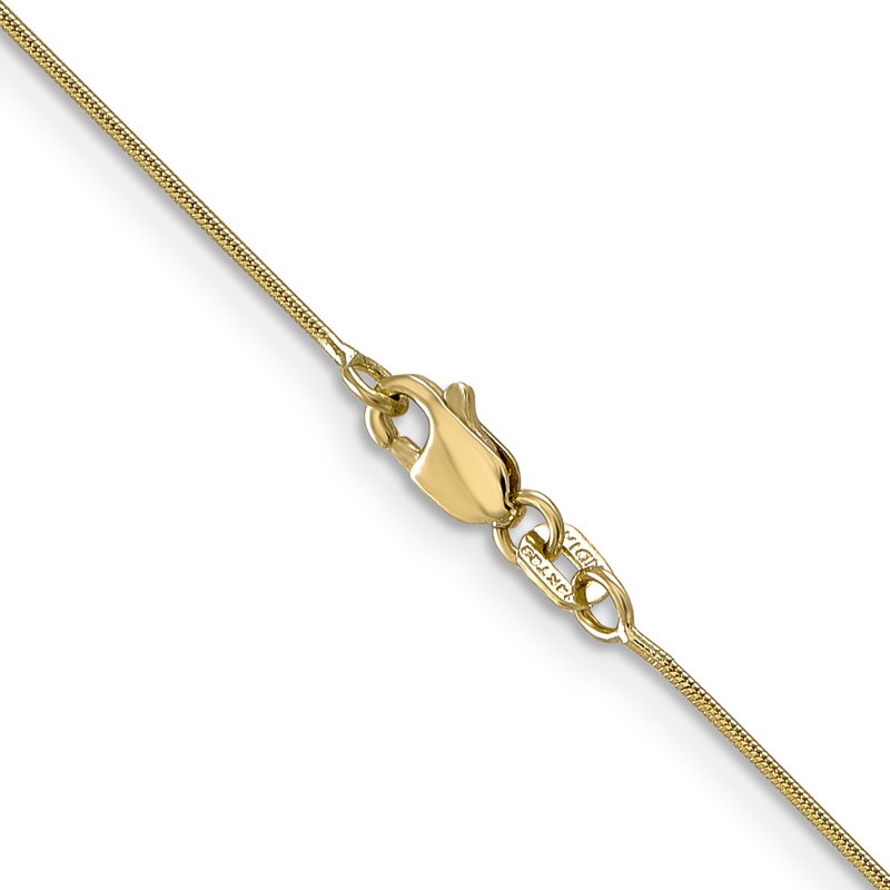 14K 10 inch .8mm Round Snake with Lobster Clasp Anklet