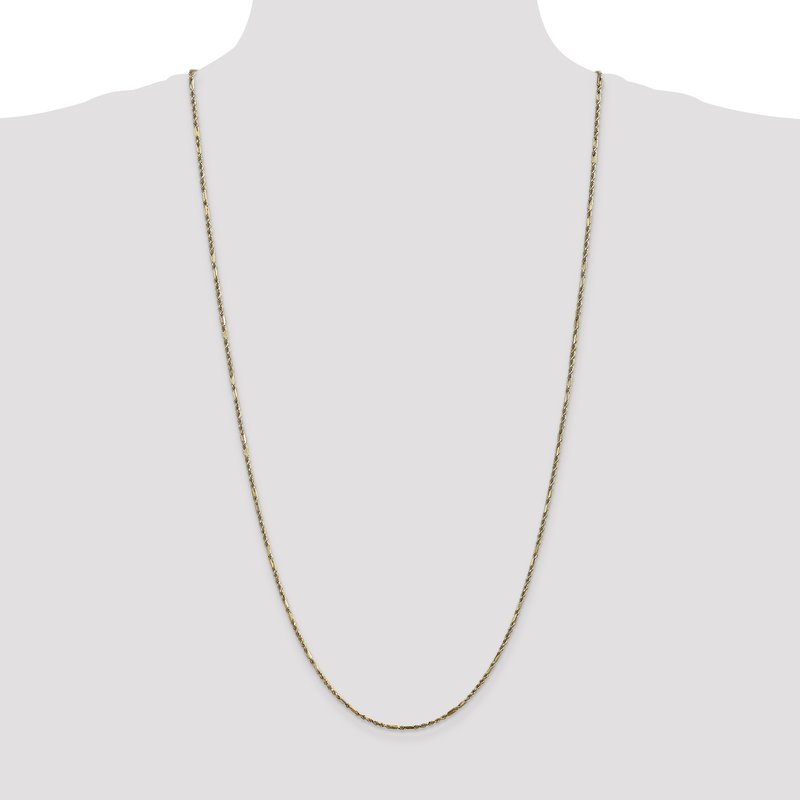 14K 10 inch  1.8mm Diamond-cut Milano Rope with Lobster Clasp Anklet
