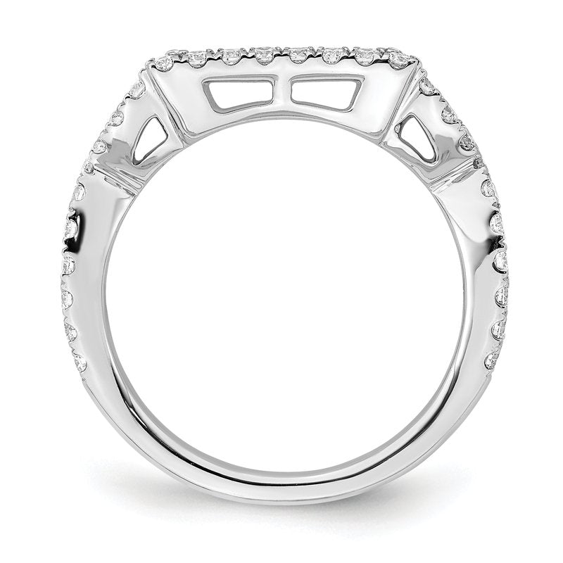 14K White Gold 1/2 carat Lab Grown Diamond VS/SI  D E F  Wedding Band