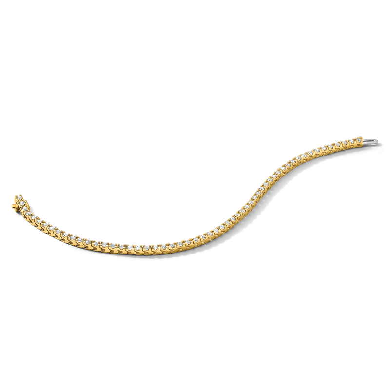 14K Yellow Gold 2 1/5 carat Lab Grown Diamond VS+ F+ Complete Tennis Bracelet
