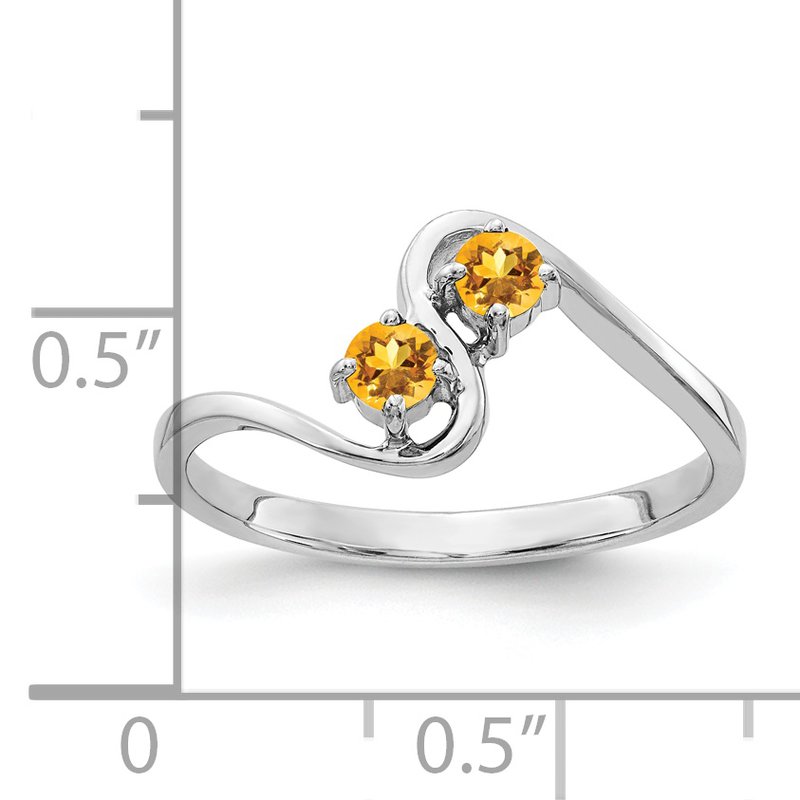 14k White Gold 3mm Citrine ring