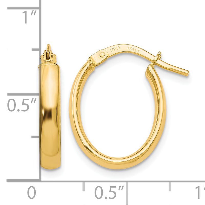 10K Polished Yellow Gold Hoop Earrings