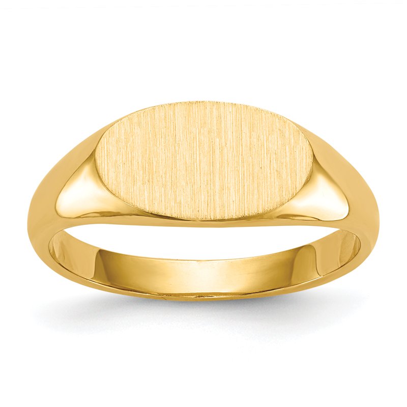 14k 11.5x6.5mm Closed Back Signet Ring