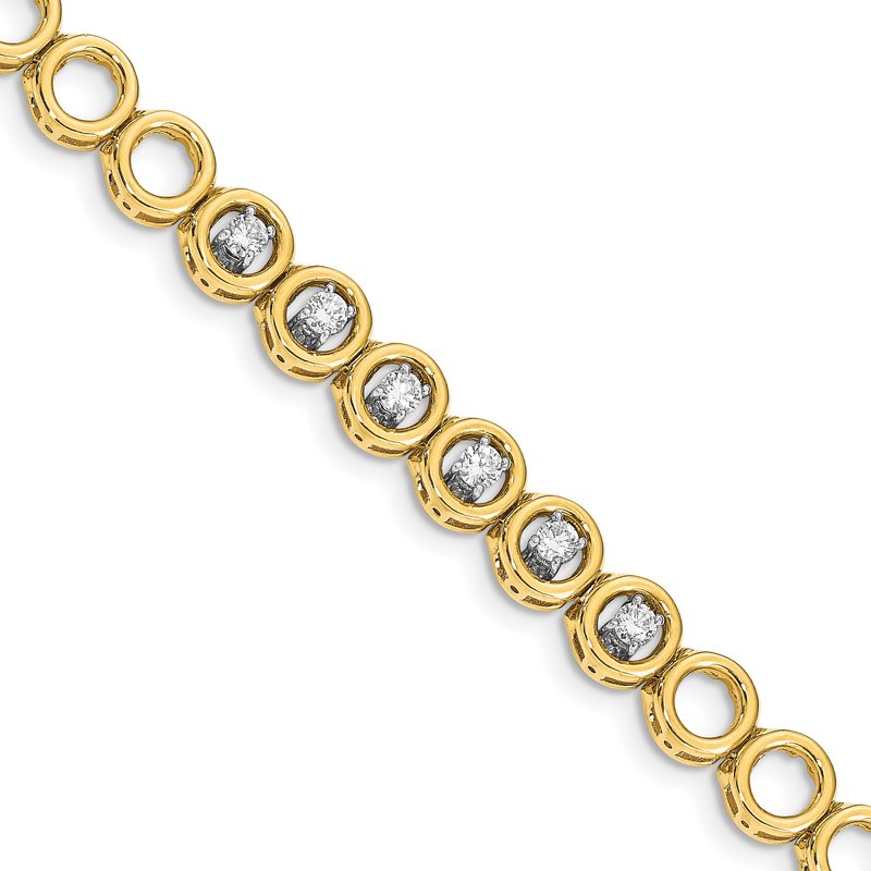 14k Complete 3/4 carat Round AA Diamond Circle Add-A-Diamond 7 inch Tennis Bracelet
