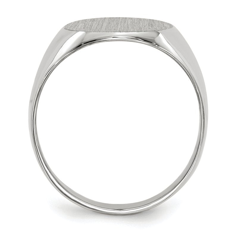 14k White Gold 12.5x13.5mm Closed Back Signet Ring
