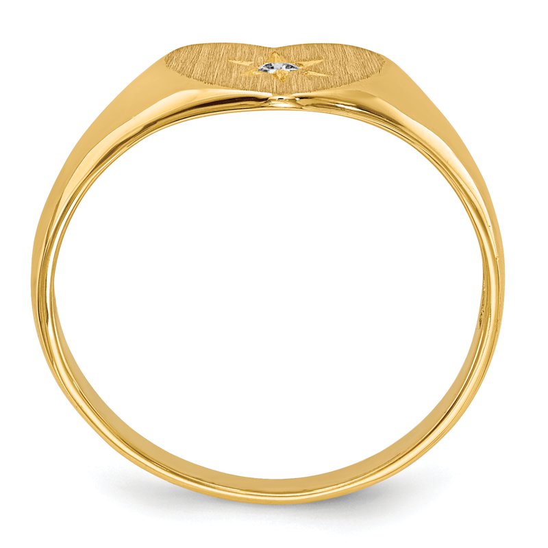 14k .01ct. Diamond 10.0x7.0mm Open Back Heart Signet Ring