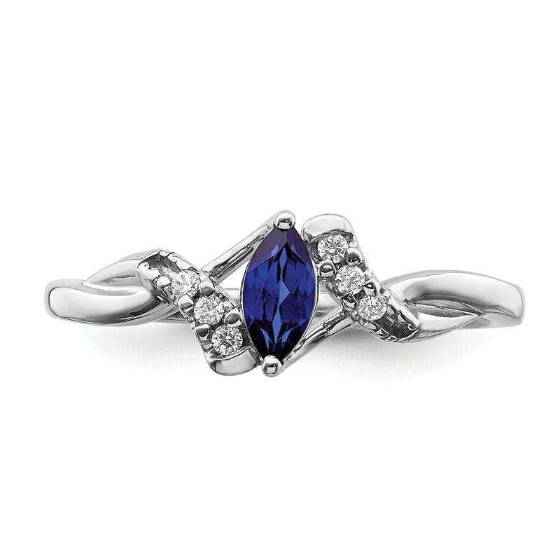 14k Diamond and Marquise Ruby Ring