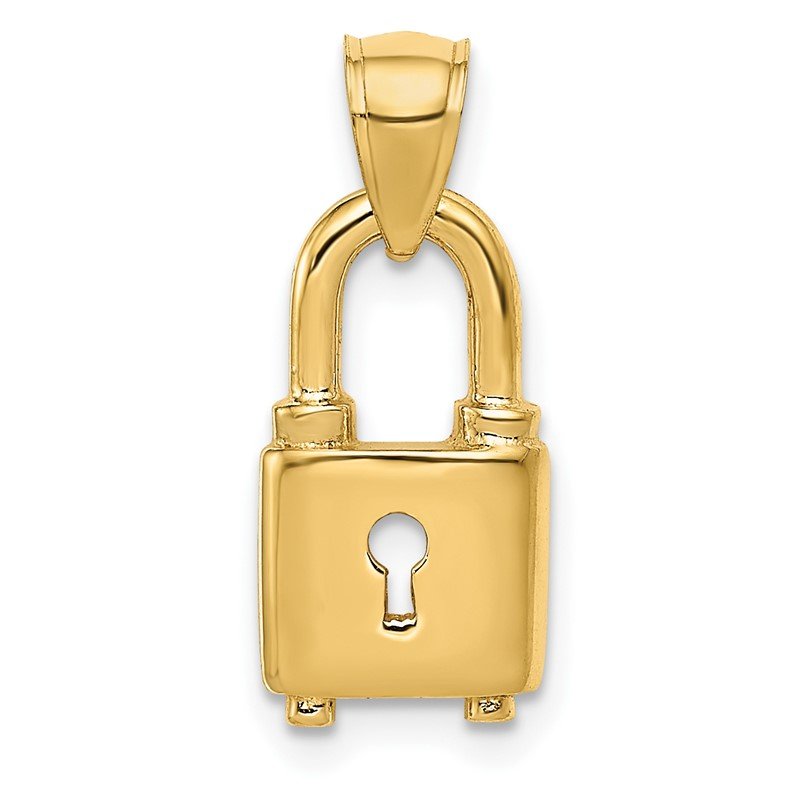 14K Polished Padlock Charm