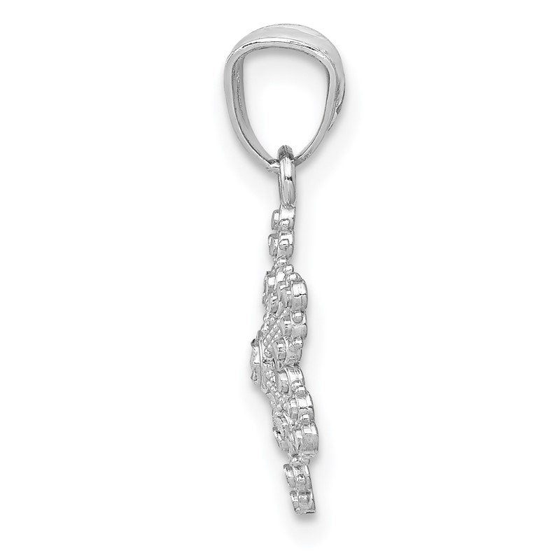 14k White Gold Snowflake Pendant