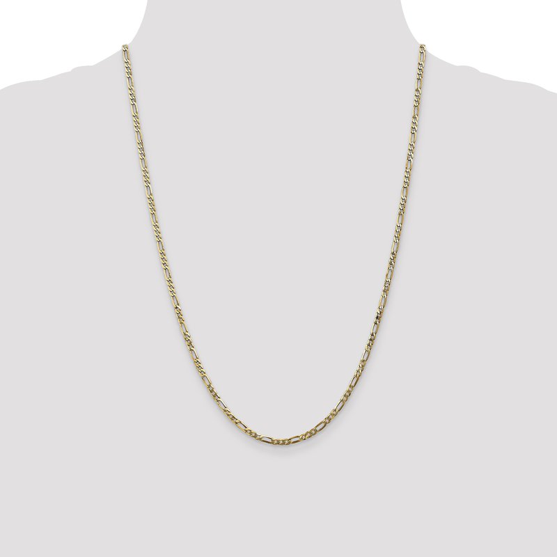 14K 2.75mm Flat Figaro Chain Anklet