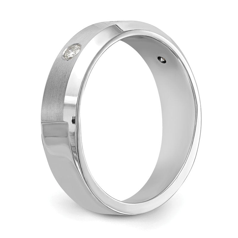 14K White Gold Men's 1/6 carat Lab Grown Diamond VS+ F+ Complete Band