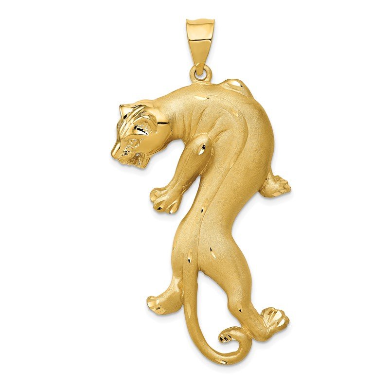 14k Satin and Polished Panther Pendant