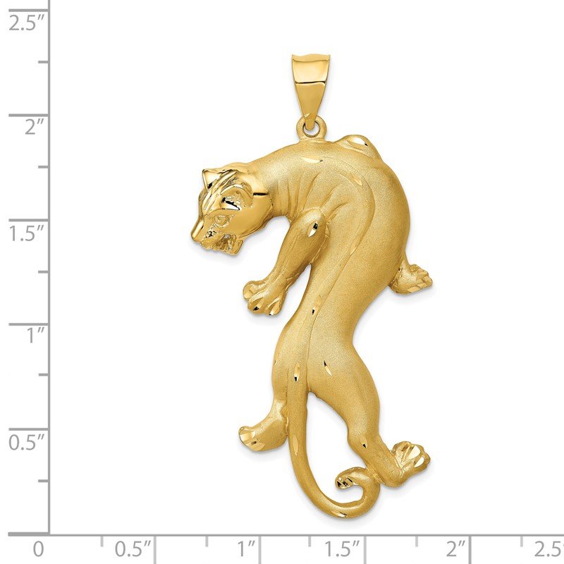 14k Satin and Polished Panther Pendant