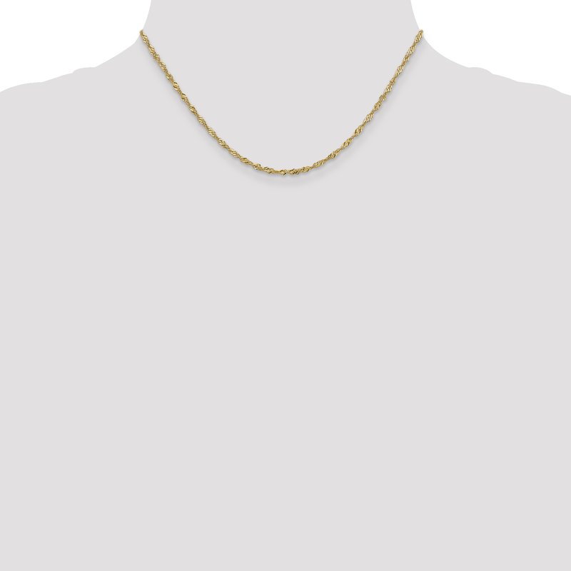 14K 1.9mm Singapore Chain Anklet