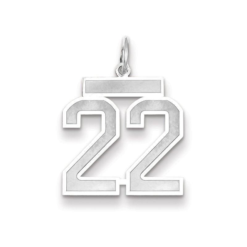 14kw Medium Satin Number 22 Charm
