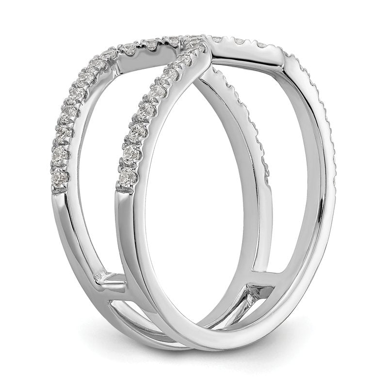 14K White Gold 1/2 carat Lab Grown Diamond VS+ F+ Complete Geometric Ring