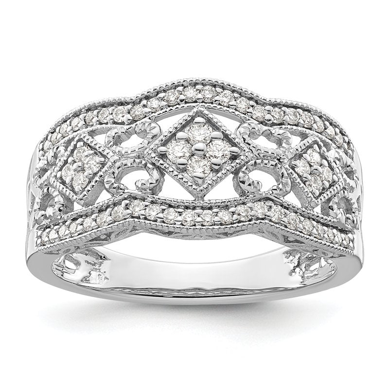 14k White Gold Diamond Vintage Ring