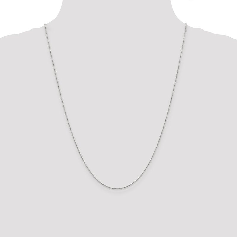 14K White Gold 14 inch .75mm Cable with Spring Ring Clasp Pendant Chain