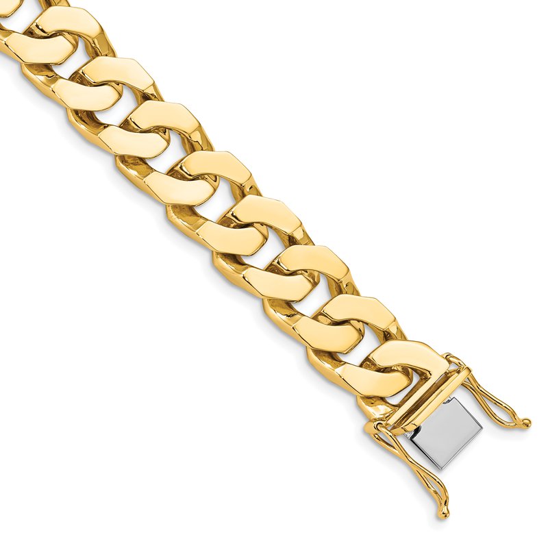 14K 20 inch 11.6mm Hand Polished Fancy Link with Box Catch Chain
