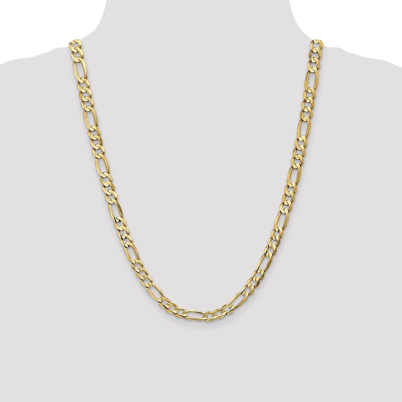 14K 26 inch 6.75mm Concave Open Figaro with Lobster Clasp Chain