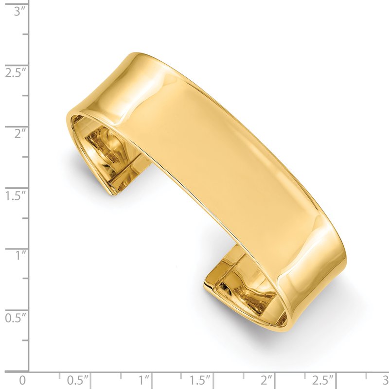 14k 18.5mm Polished Cuff Bangle Bracelet