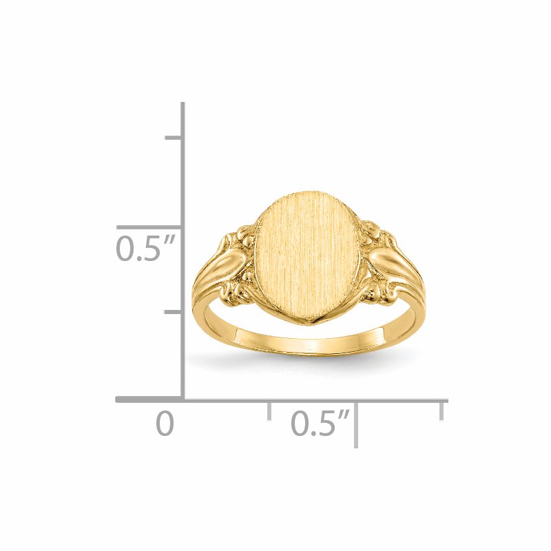 14k 8.0x10.0mm Closed Back Signet Ring