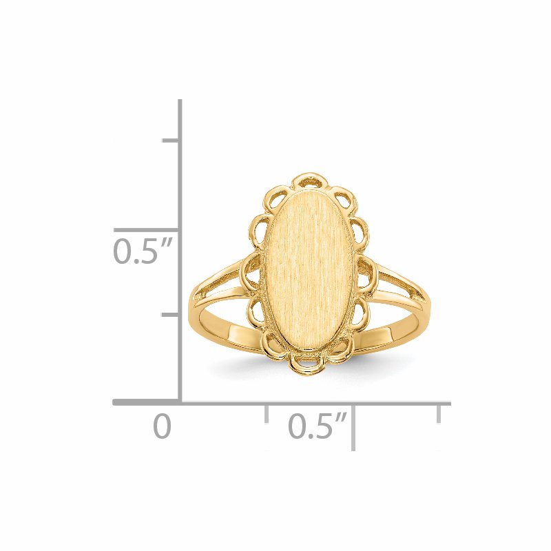 14k 7.0x13.0mm Open Back Signet Ring