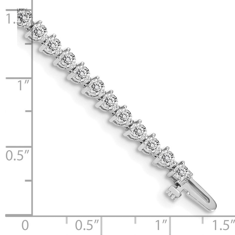14k White Gold Complete 4.3 carat Round VS Diamond 3-prong 7 inch Tennis Bracelet