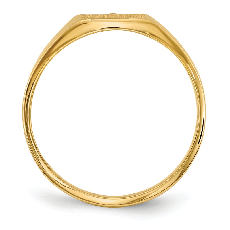 14k 7.0x8.0mm Closed Back AA Diamond Signet Ring