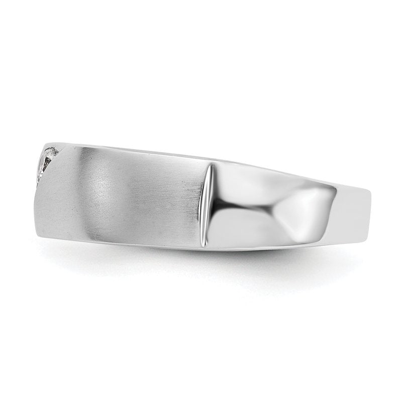 14K White Gold Men's 1/5 carat Lab Grown Diamond VS+ F+ Complete Band