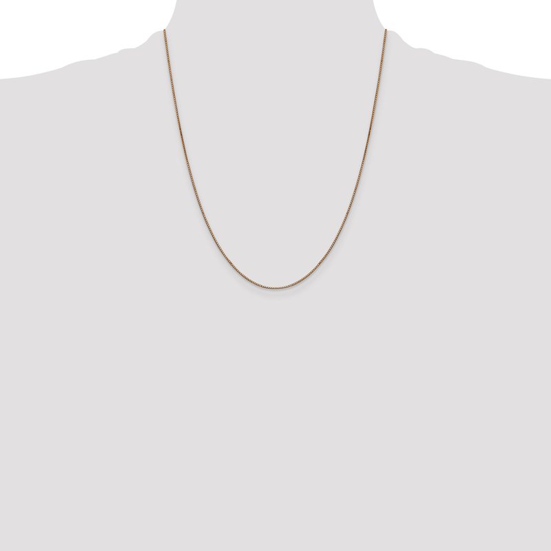 14K Rose Gold 10 inch .9mm Box Link with Lobster Clasp Chain Anklet
