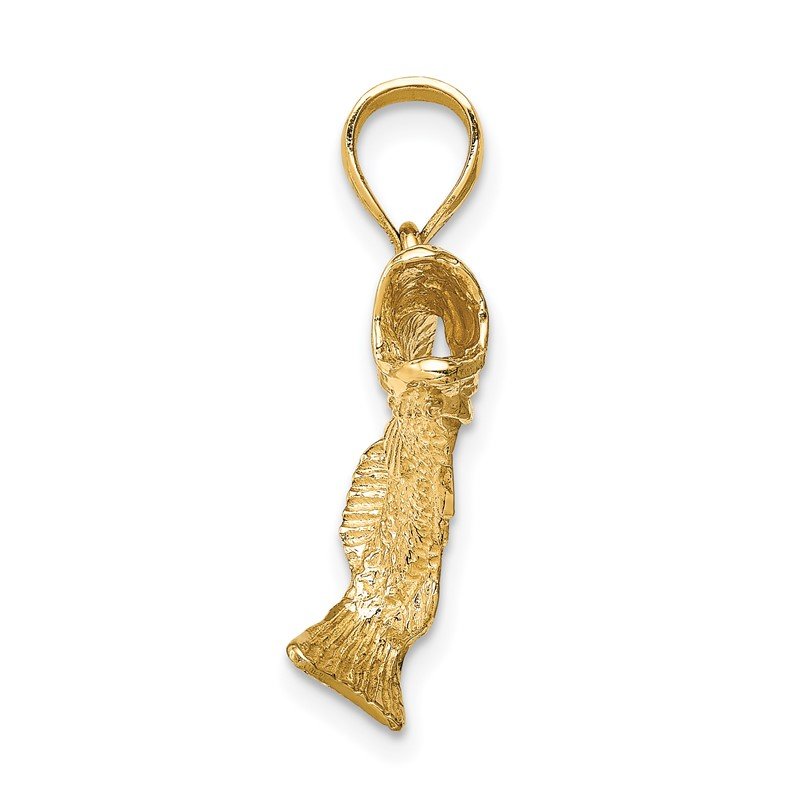 14K Jumping Fish Pendant