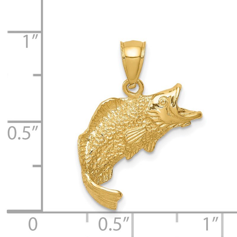 14K Jumping Fish Pendant