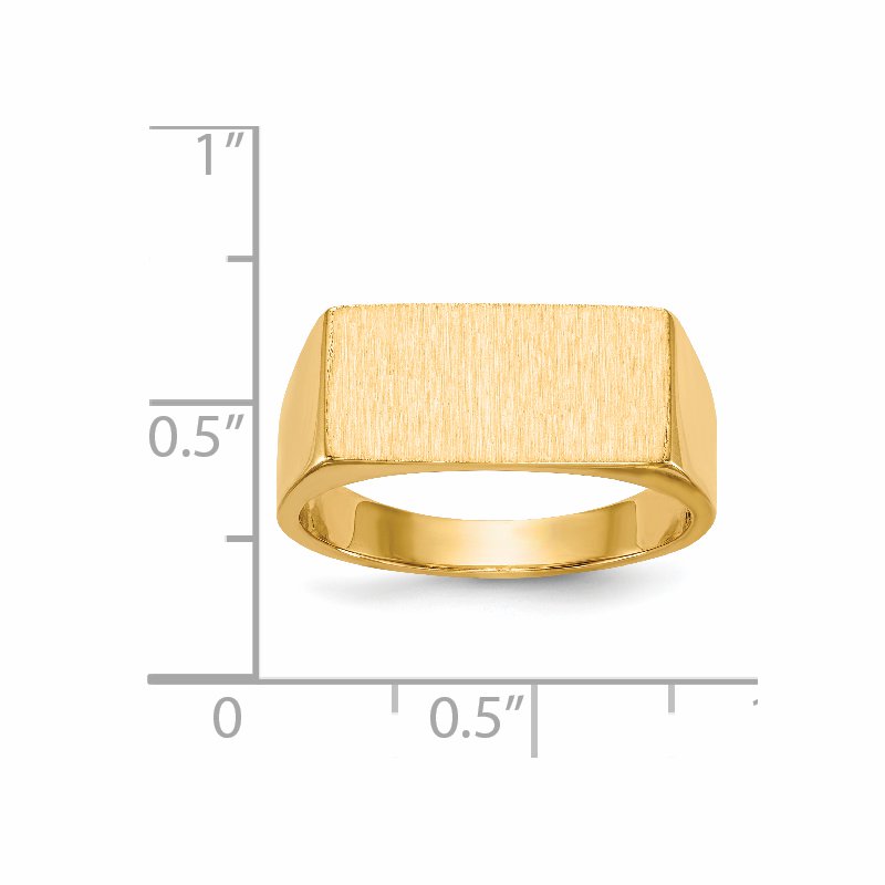14k 16.5x8.0mm Closed Back Mens Signet Ring