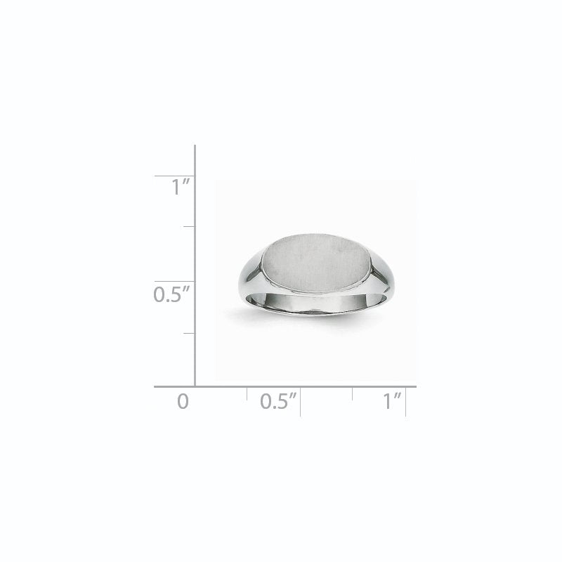 14k White Gold 13.5x7.5mm Open Back Signet Ring