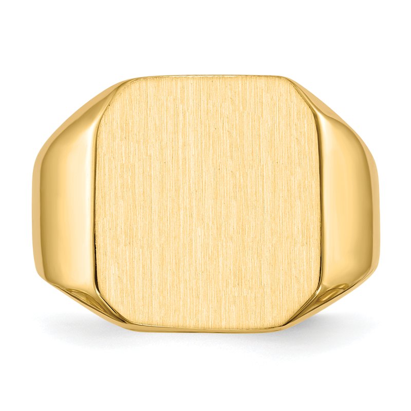 14k 15.0x17.0mm Closed Back Mens Signet Ring