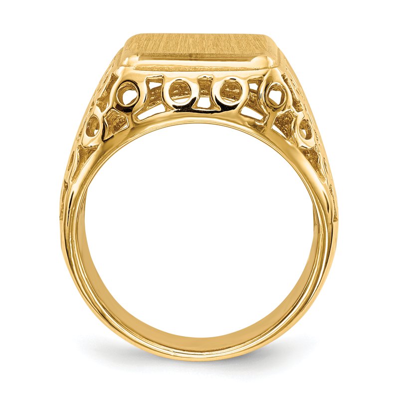 14k 11.5 x 13.5mm Open Back Mens Signet Ring