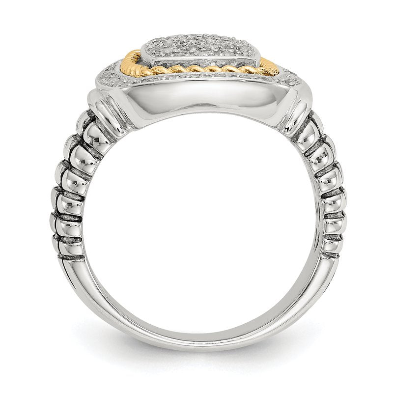 Sterling Silver with 14K Accent Diamond Ring
