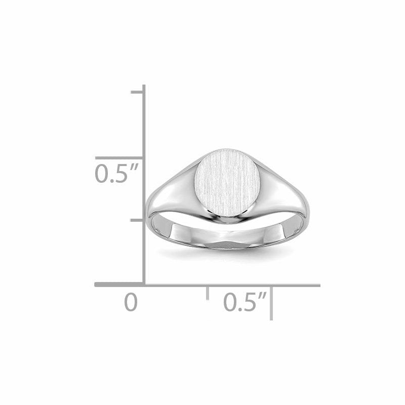 14k White Gold Childs Closed Back Signet Ring