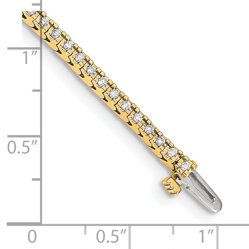 14k Complete 1.25 carat Round AAA Diamond 4-prong 7 inch Tennis Bracelet