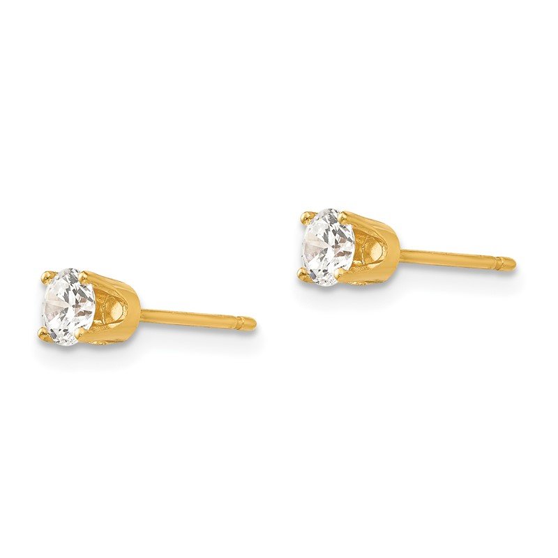 14k 3.75mm Round CZ Stud Earrings