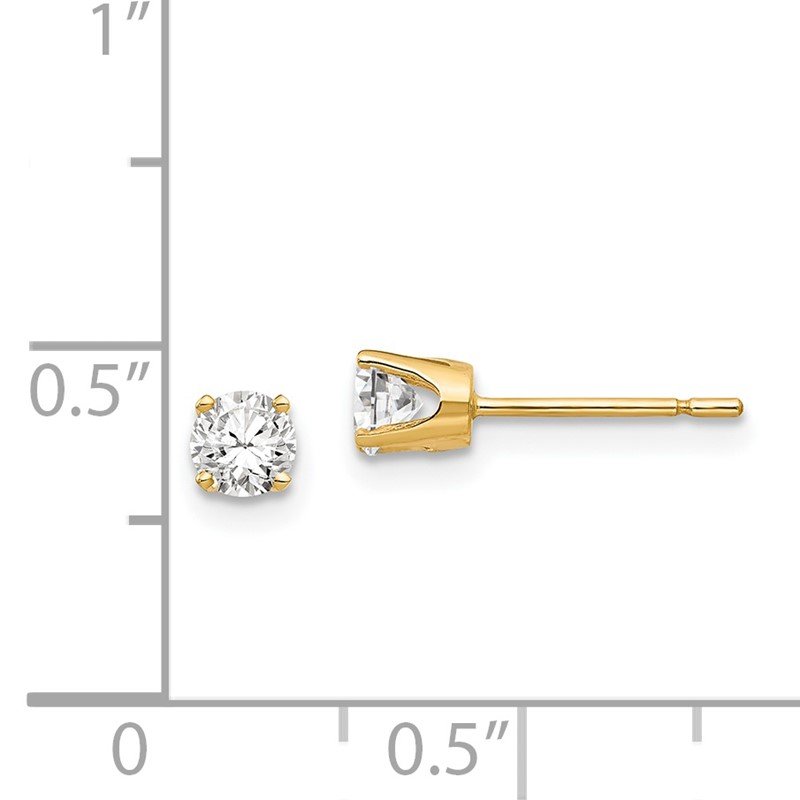 14k 3.75mm Round CZ Stud Earrings
