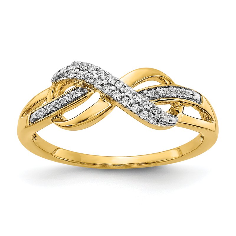 14k White Gold Diamond Infinity Symbol Ring