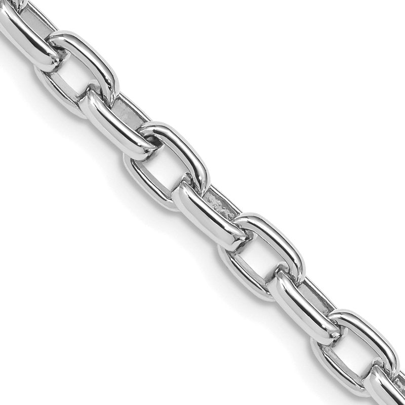 14K White Gold 18 inch 5mm Hand Polished Fancy Link with Lobster Clasp Chain