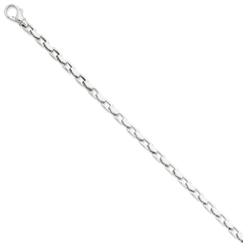 14K White Gold 18 inch 4.5mm Hand Polished Fancy Link with Fancy Lobster Clasp Chain