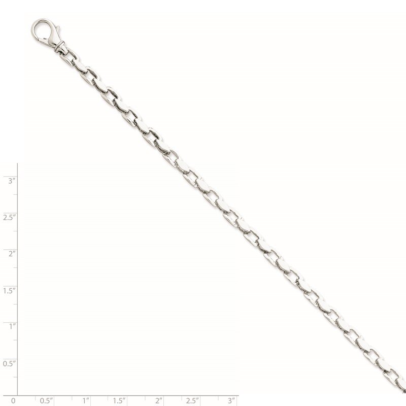 14K White Gold 18 inch 4.5mm Hand Polished Fancy Link with Fancy Lobster Clasp Chain
