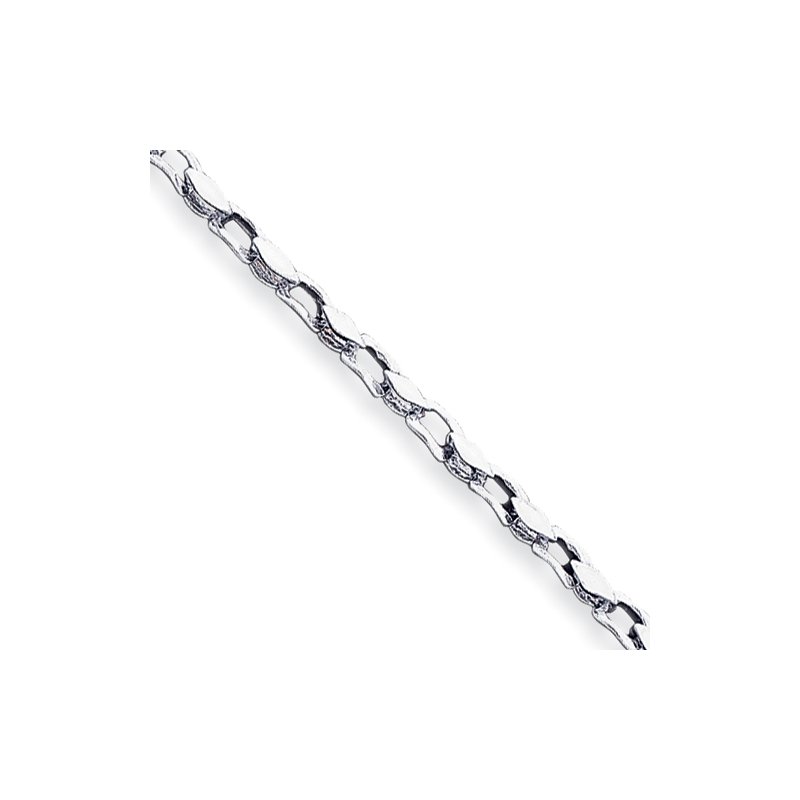 14K White Gold 18 inch 4.5mm Hand Polished Fancy Link with Fancy Lobster Clasp Chain