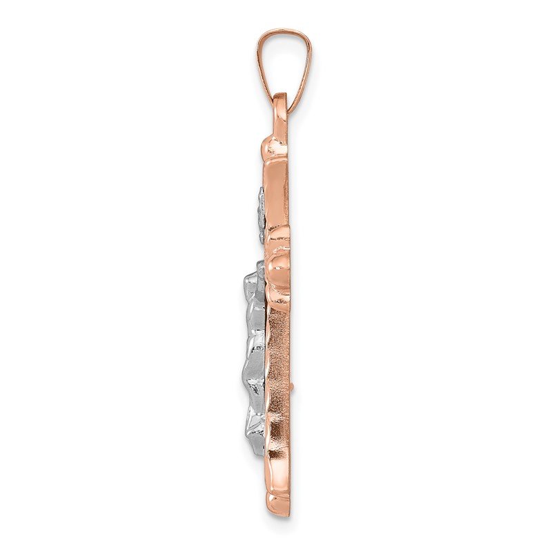 14k Two-tone Hollow Crucifix Pendant