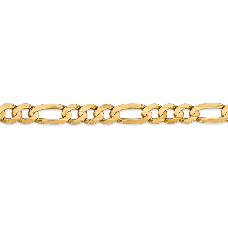14K 26 inch 7.5mm Concave Open Figaro with Lobster Clasp Chain